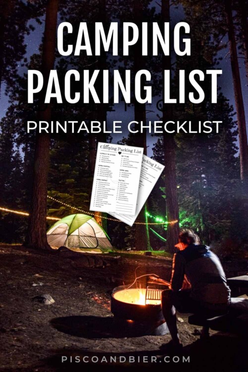 What To Pack For Car Camping - Printable Camping Packing Checklist