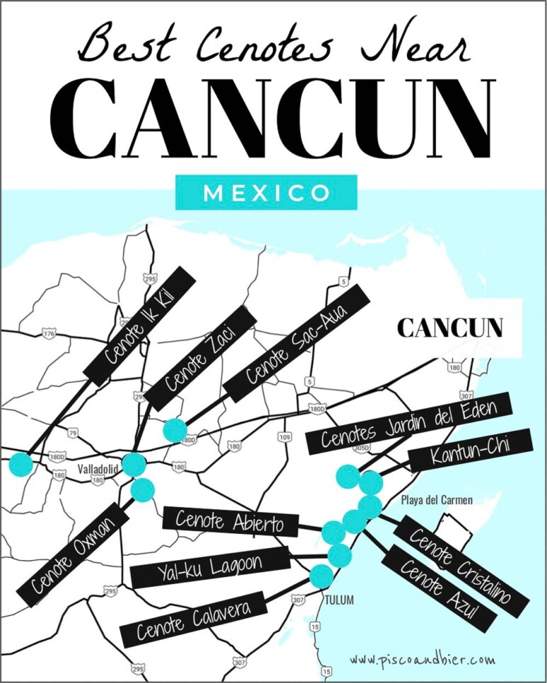 The Best Cenotes Near Cancun, Mexico - With Cancun Cenote Tours & Map