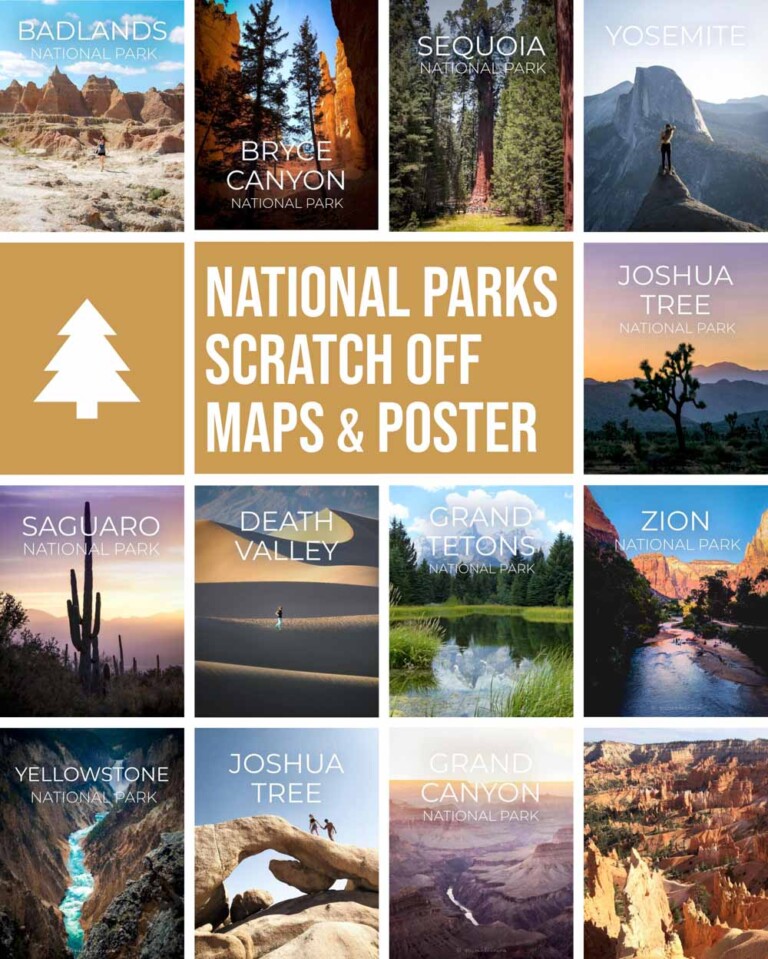 Best National Park Scratch Off Maps Poster Push Pin Maps